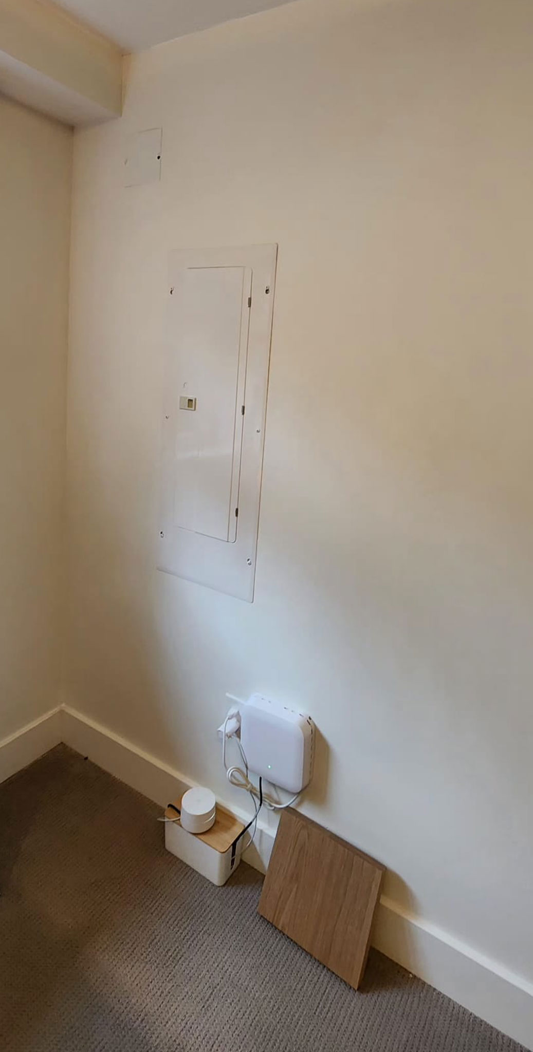 Before shot of a blank white wall