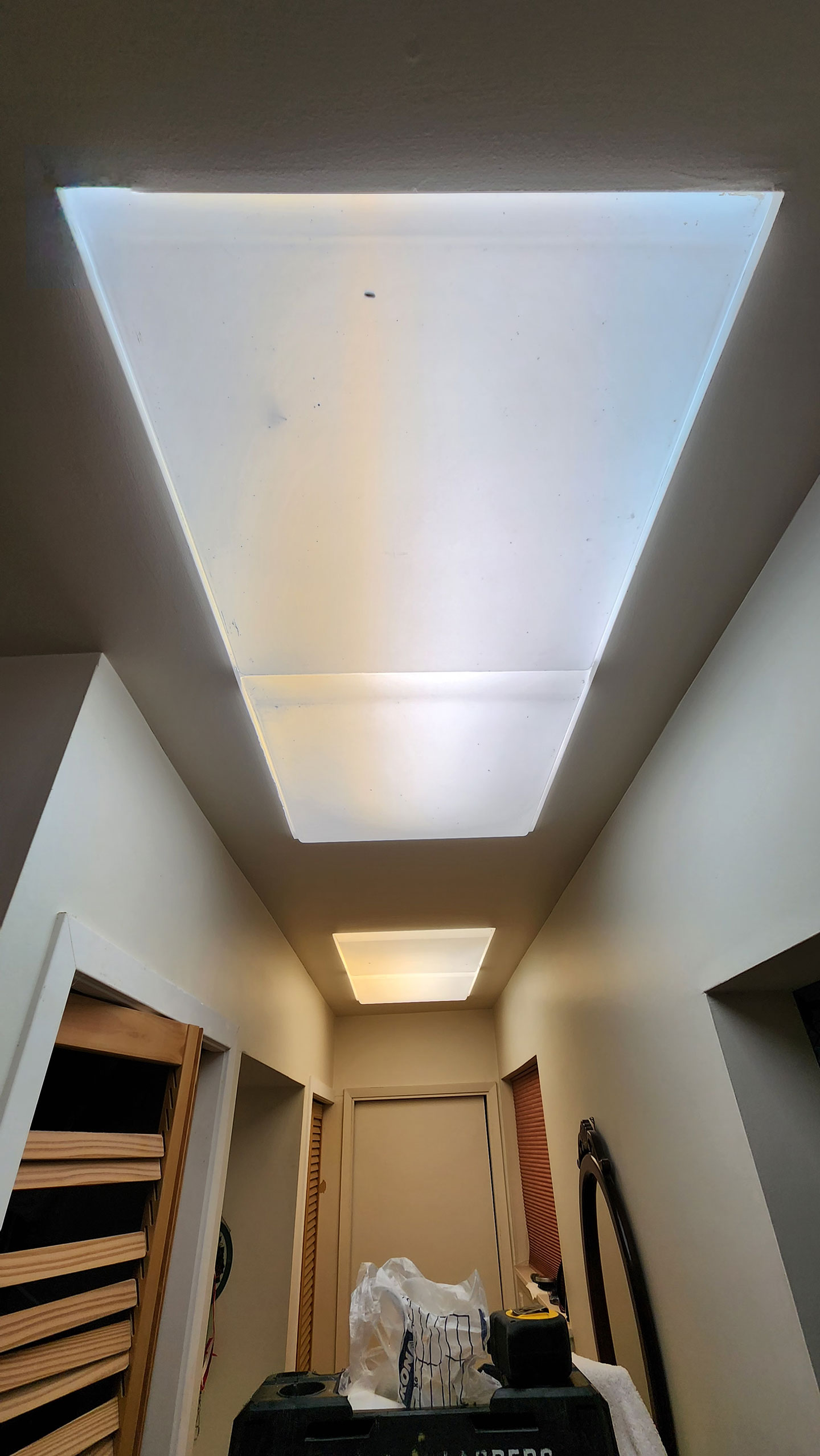 Before shot of large ceiling lights