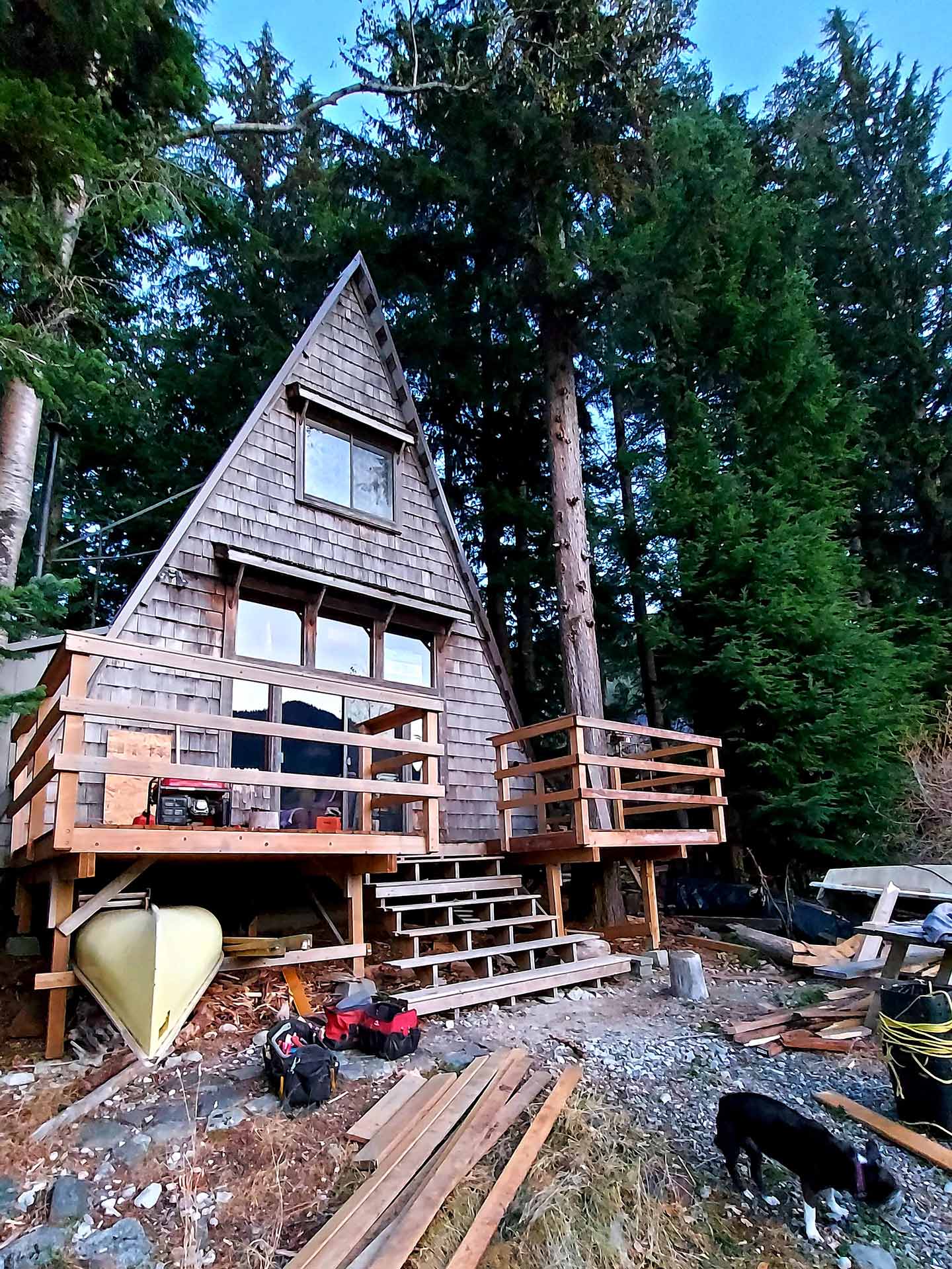 Deck and fence built at a vacation home
