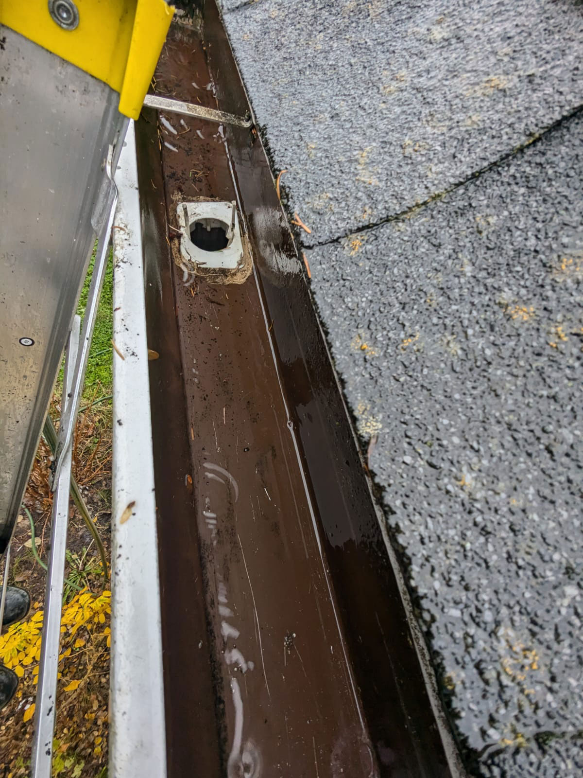 After shot of drained, clean gutter